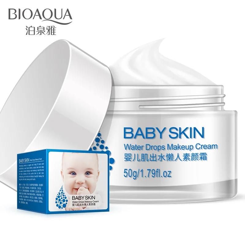 HEALLOR Baby Skin Whitening Face Cream Long Lasting Moisturizer Oil Control Perfect Cover Pores Acne Nude MakeUp Base Foundation