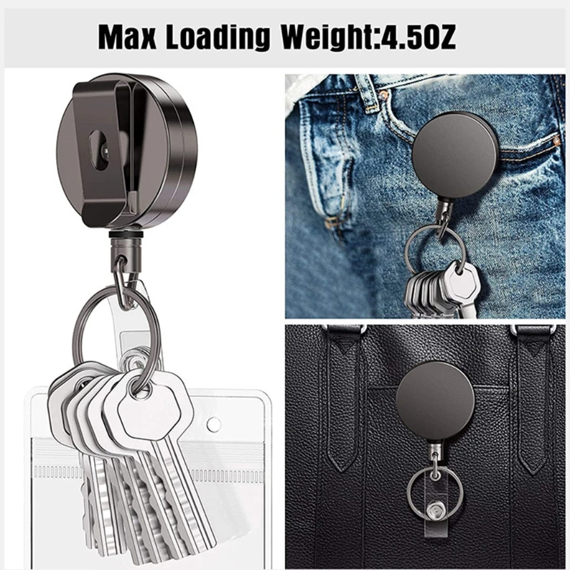 

Wire Rope Camping Telescopic Burglar Chain for KEY Holder Tactic Keychain Outdoor for KEY Ring Return Retractable for Ke