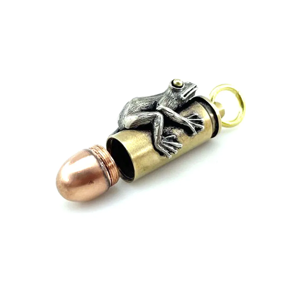 

Outdoor Emergency Survival EDC Tool Waterproof Canister Case Brass Seal Capsule Container Bottle DIY Pendant Keychain