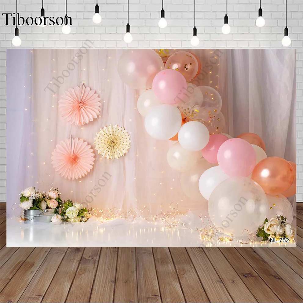 

Baby Shower Birthday Party Balloon Flowers Photocall Backdrops Curtain Photography Background Photo Studio Decor Banners