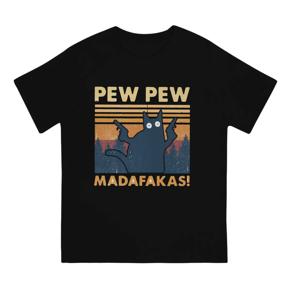 Фото Мужская Винтажная Футболка Pew Mada-Fakas, 100% хлопок, с круглым вырезом и коротким рукавом №2