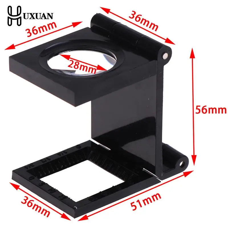 

8X 22mm Microscope Folding Magnifier Stand Loupe With Scale For Textile Optical Foldable Magnifying Glass Tool