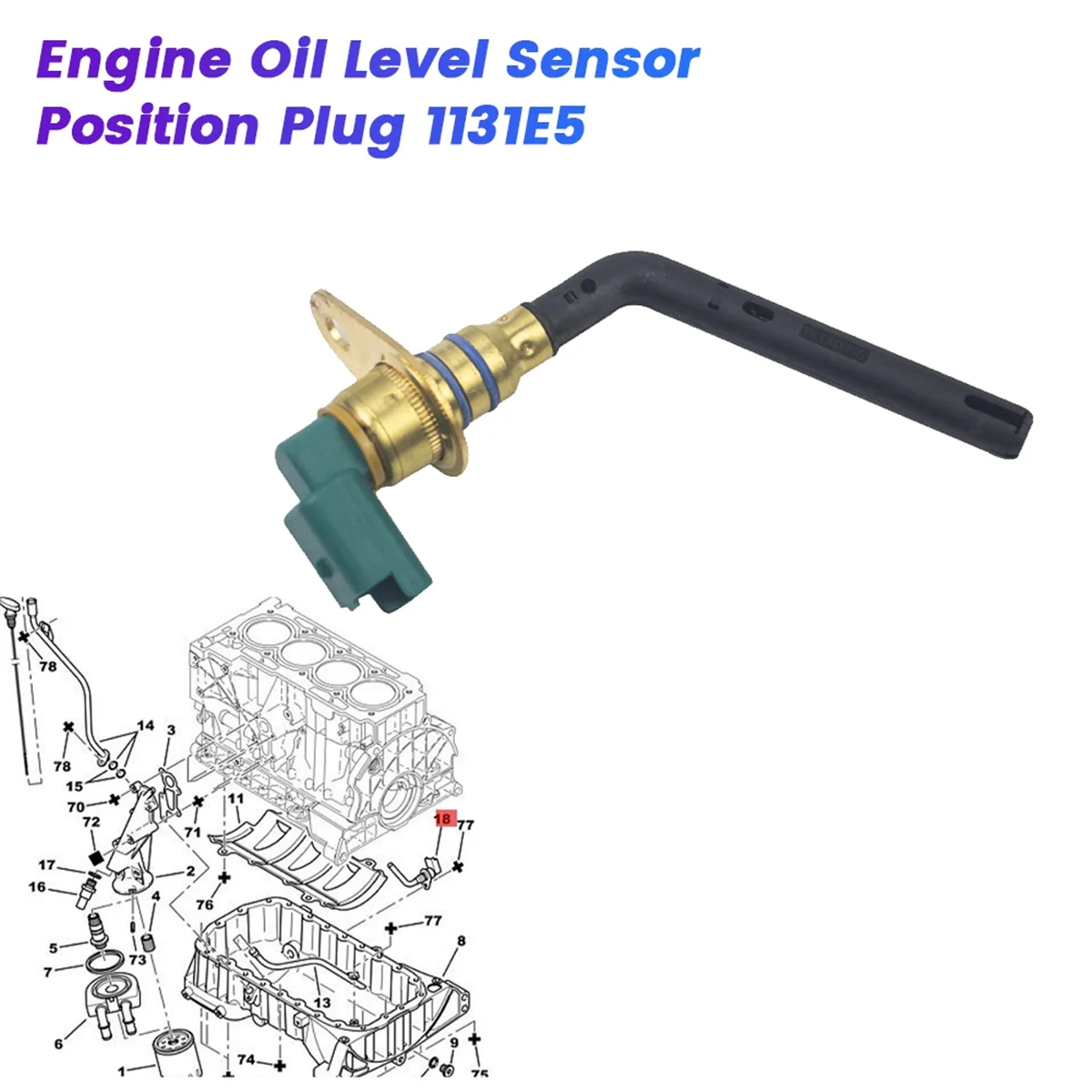 5 шт./партия датчик уровня масла двигателя 1131E5 для Peugeot 206 307 407 Citroen C4 Picasso C5 C8 2002-2013