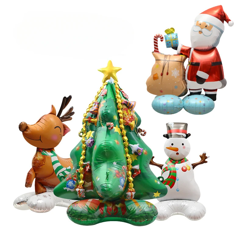

4D Christmas Decoration Balloon Standing Christmas Old Man Reindeer Christmas Tree Super Big Balloon Festival Party Supplies