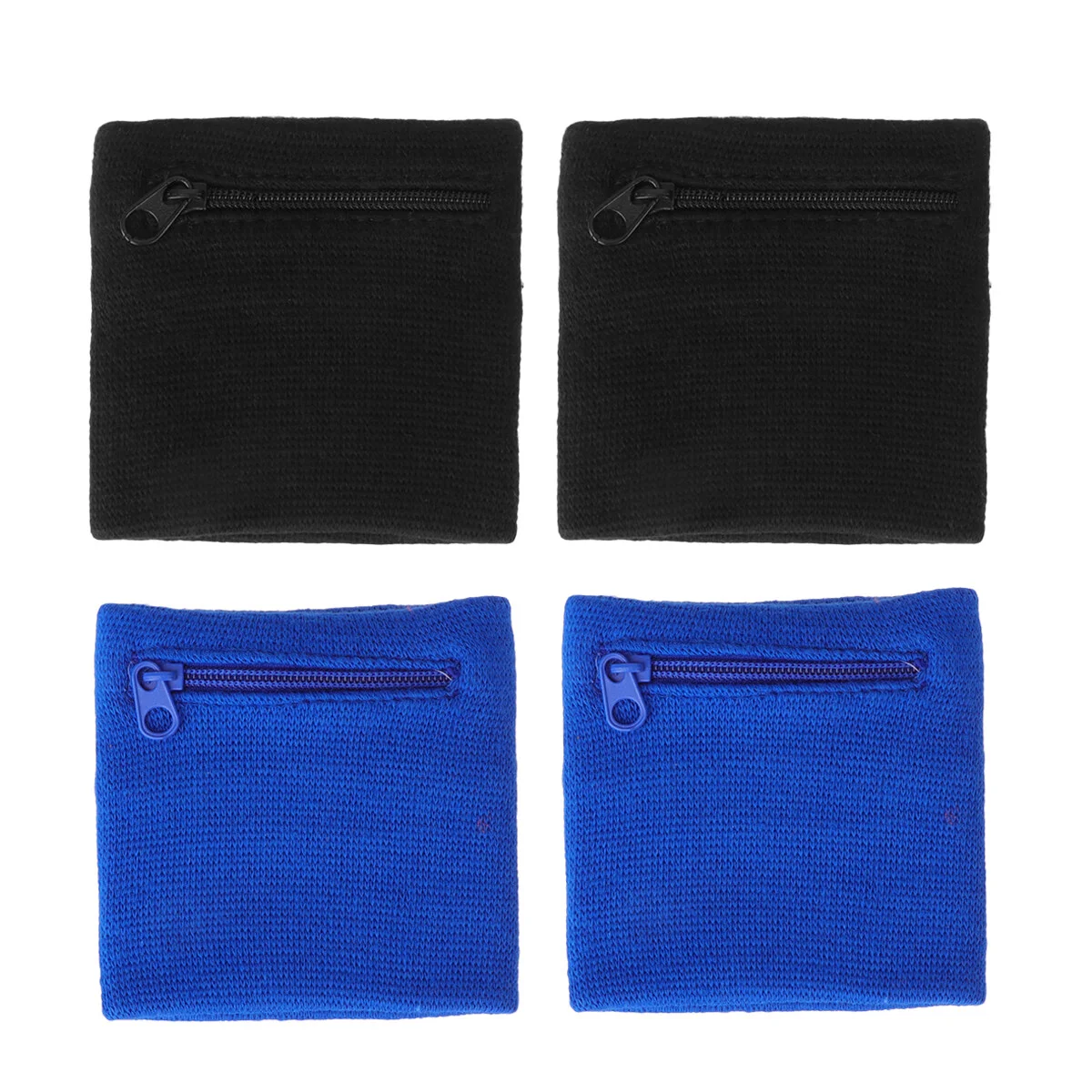 

4 Pcs Coin Bag Mens Wallet Key Pocket Wristband Women Breathable Sweatband Running Cotton Sports Miss Zipper