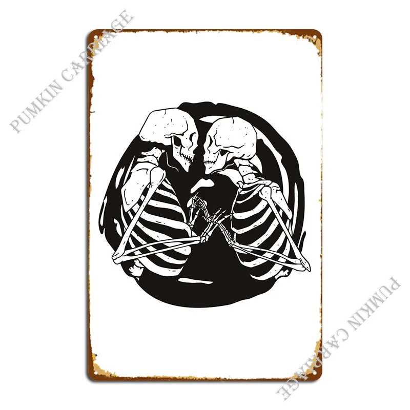

Kissing Skeleton Metal Sign Pub Club Wall Decor Wall Decor Tin Sign Poster