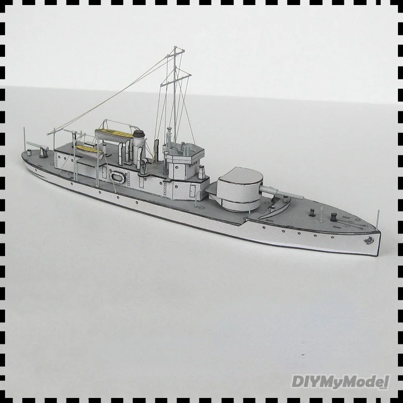 

DIYMyModeI Британский m.18 глубинный gunboat 1:400 набор бумажных моделей ручной работы, игрушка ручной работы, пазлы, подарок, реквизит для фильма