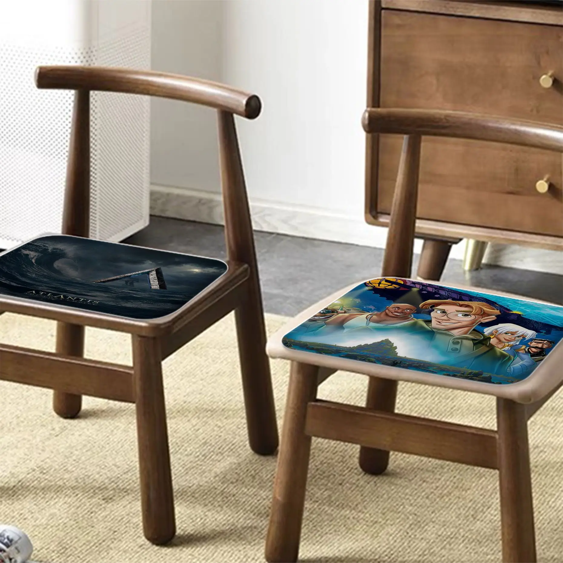 

Disney Atlantis The Lost Empire Nordic Printing Chair Cushion Soft Office Car Seat Comfort Breathable 45x45cm Cushion Pads