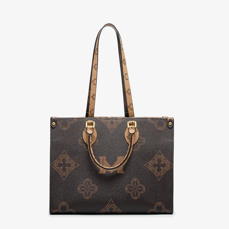 Senkey Style 2024 Autumn And Winter New Double Sided Color Matching Shopping Bag Shoulder Gradient Tote Bag Large Portable Bag