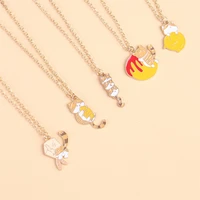 cartoon cute cat enamel necklace pendant alloy animal necklace collarbone chain fashion childrens jewelry gift wholesale