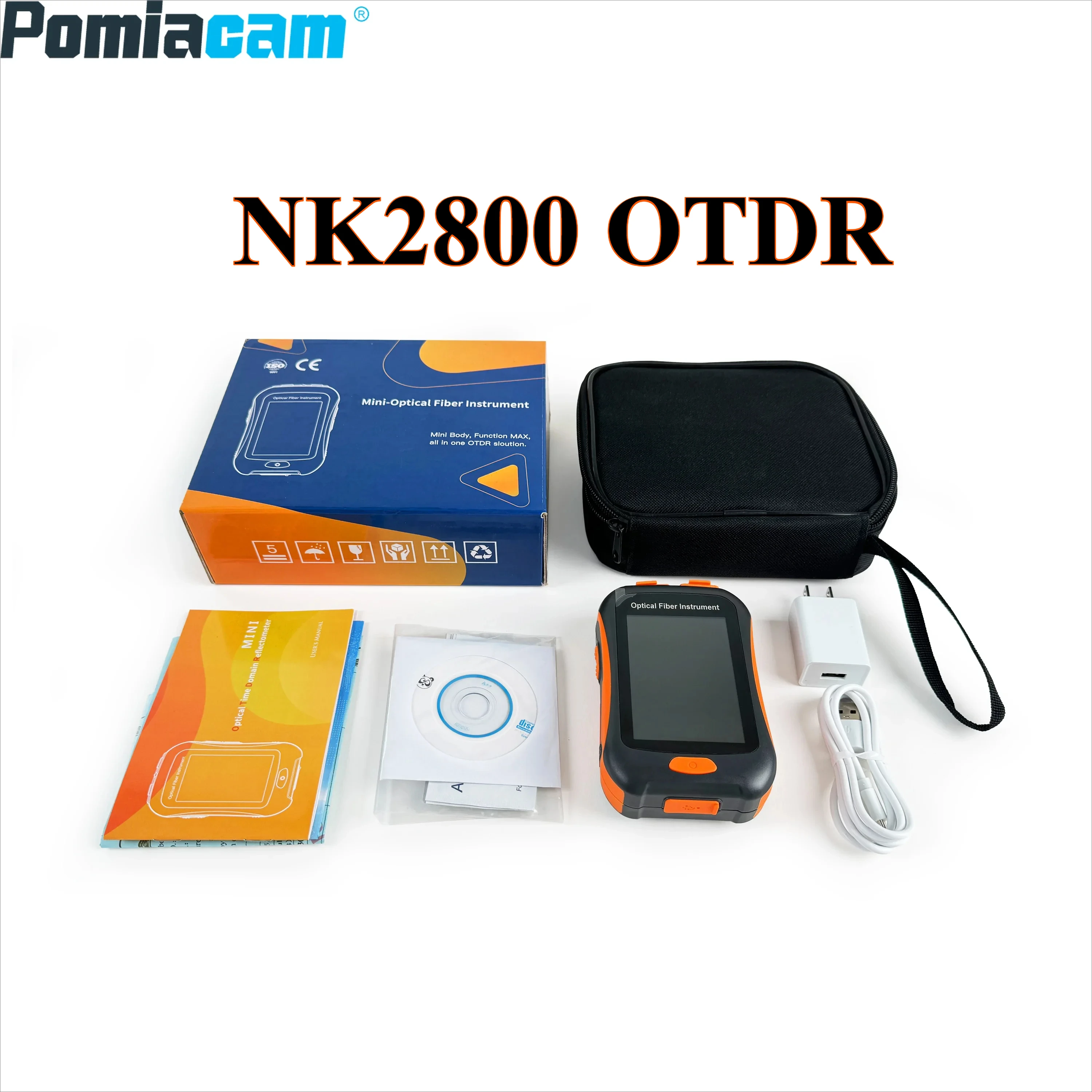 Фото NK 2800 Mini OTDR Оптический рефлектометр во временной области для тестирования FTTH Диапазон 80 км Длина волны 1550 нм Тестер волокна экрана 3,5 дюйма №1