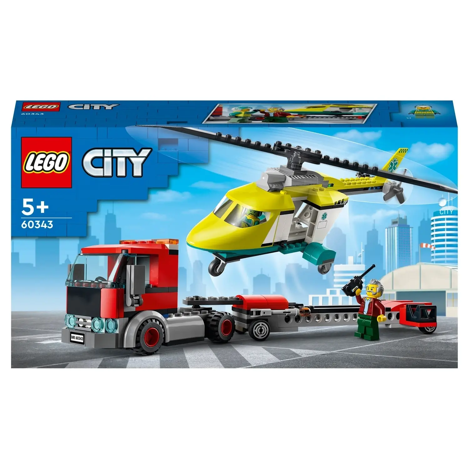 Конструктор LEGO City Great Vehicles 60343 Грузовик для спасательного вертолёта | Игрушки и