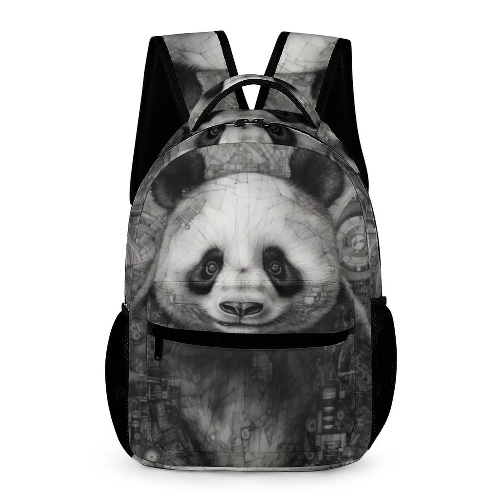 

Panda Backpack Pencil Drawing High Detail University Backpacks Boy Girl Modern School Bags Design Durable Rucksack