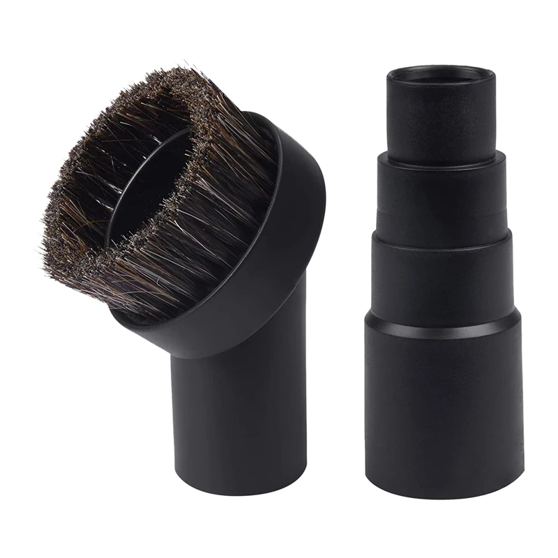 

2 Pcs Vacuum Attachment Round Dust Brush Horse Hair Set Dust Suction Brush Vacuum Brush Cleaner Replacement with Adapter