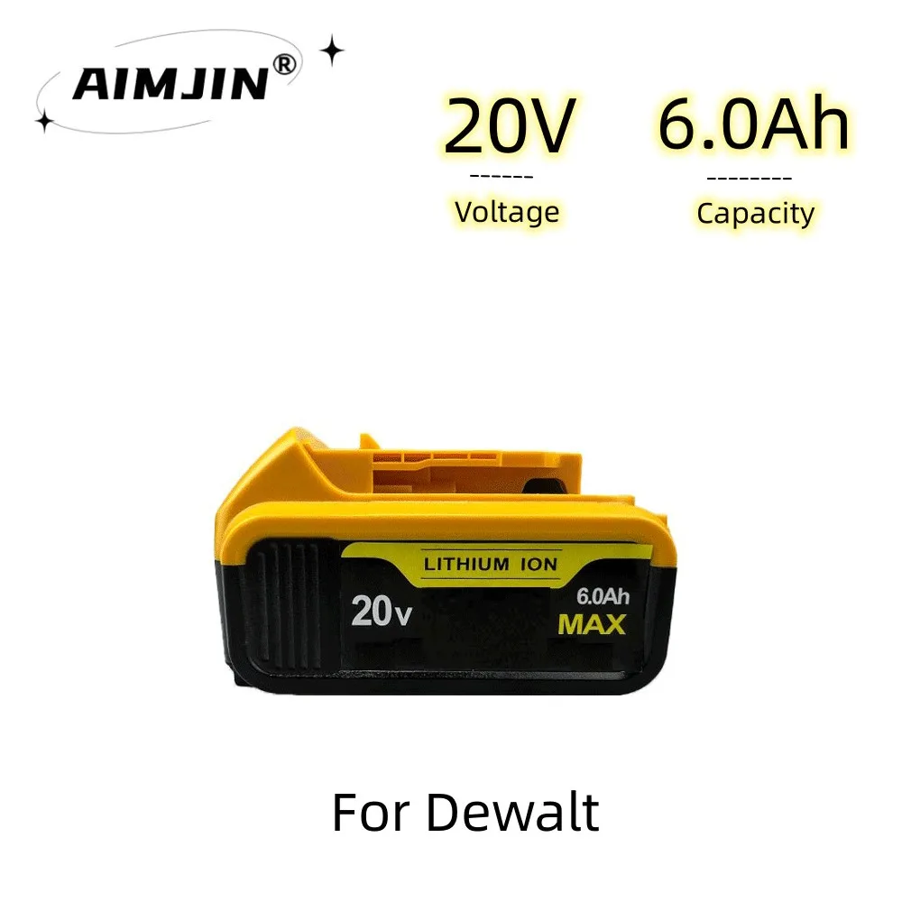 

20V 6000MAh MAX XR Battery Power Tool Replacement for Dewalts DCB206 DCB207 DCB204 DCB203 DCB200-2