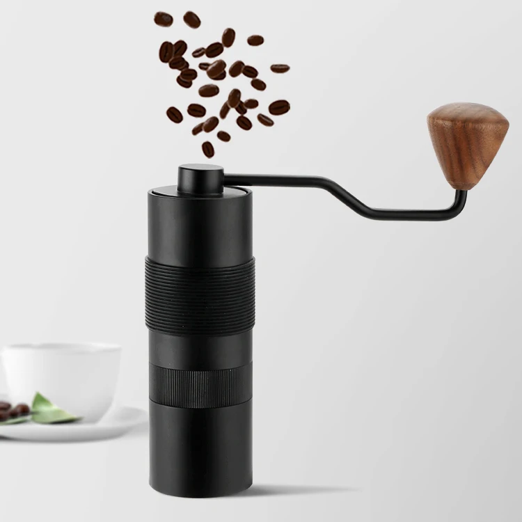 

Aluminum Alloy Black Anodized Steel Burr Mill Custom Coffee Grinder Manual