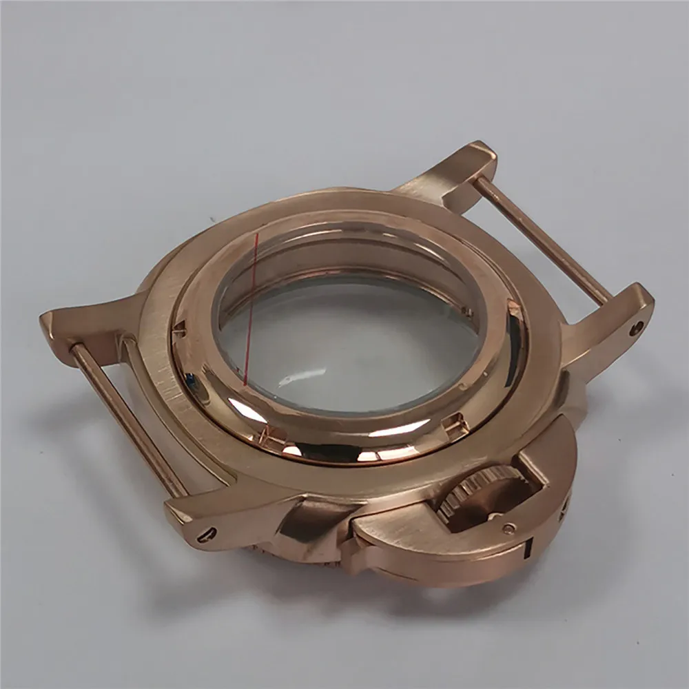 

42 мм стальной чехол + светильник-голубое внутреннее кольцо PVD розовое золото корпус часов с дополнительной рамкой для NH35/ NH36/ 4R/ 7S аксессуары ...