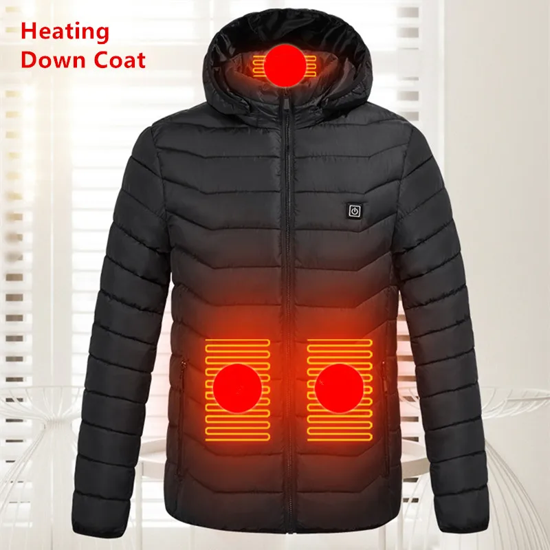 New Arrival Three Tempertures Adjustment Heating Jacket Coat for Men Casual Winter Outdoor Down Jacket Coats Streetwear Men Coat