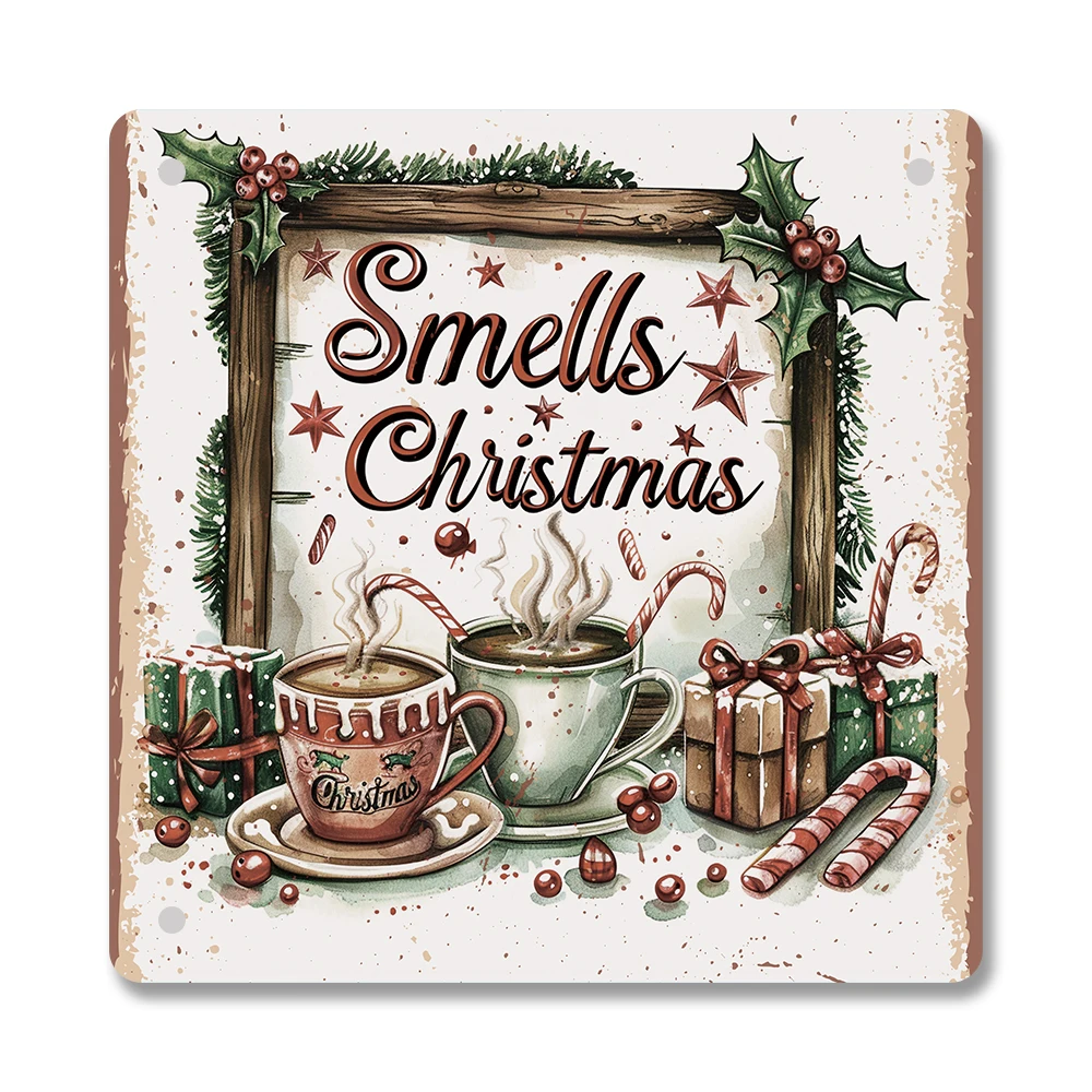 Рождественские металлические жестяные вывески для настенной художественной