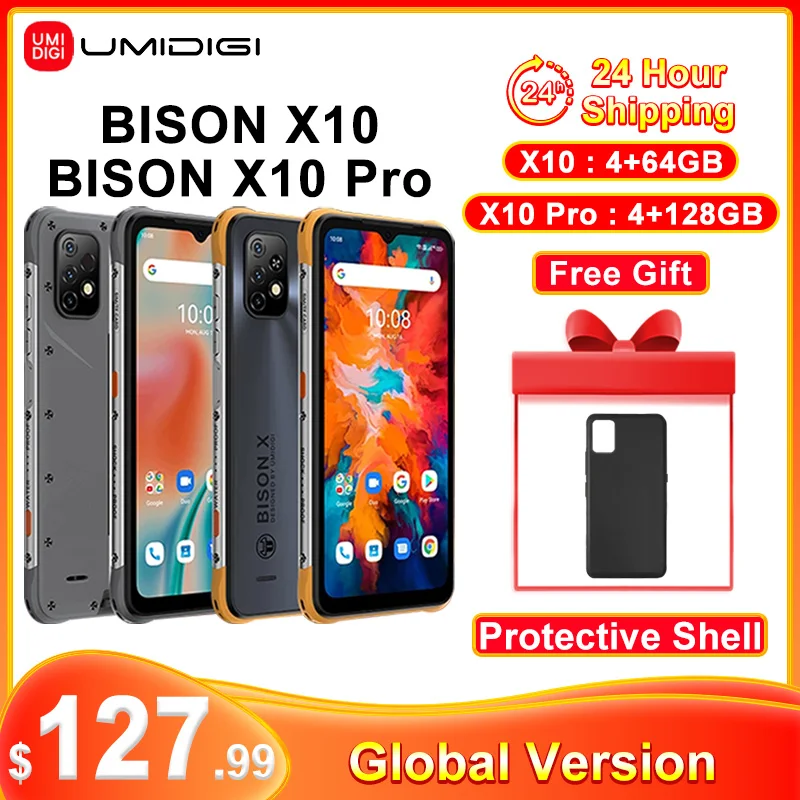 UMIDIGI Bison X10 Pro смартфон с 6 3-дюймовым дисплеем процессором Helio P60 ОЗУ 4 Гб ПЗУ 64/128 ГБ 20