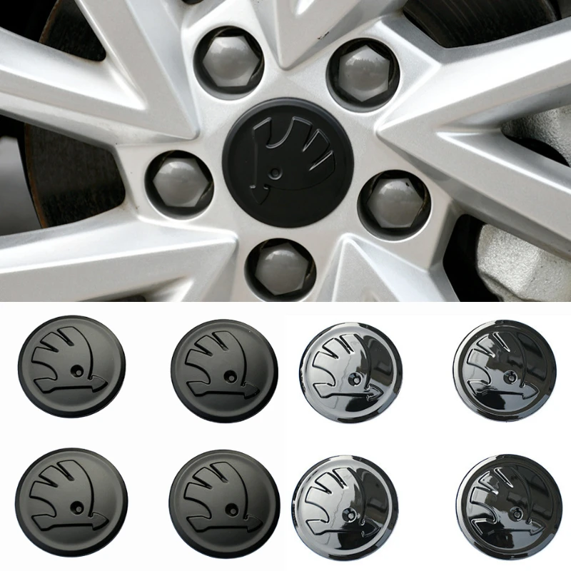 

5.5cm ABS Car Wheel Center Sticker Hub Emblem Decoration for Octavia A7 Tour RS Superb Kamiq Fabia Rapid Kodiaq Yeti