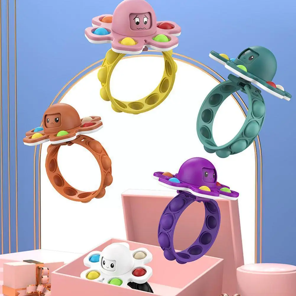 

Creativity Face-changing Octopus Emotional Expression Children's Decompression Silicone Decompression Double-sided Bra O6g0