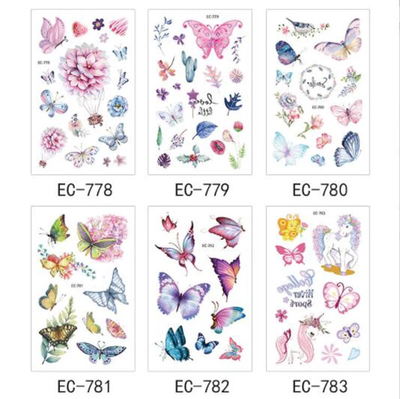 Милые красочные наклейки-татуировки для девочек детские Мультяшные имитация