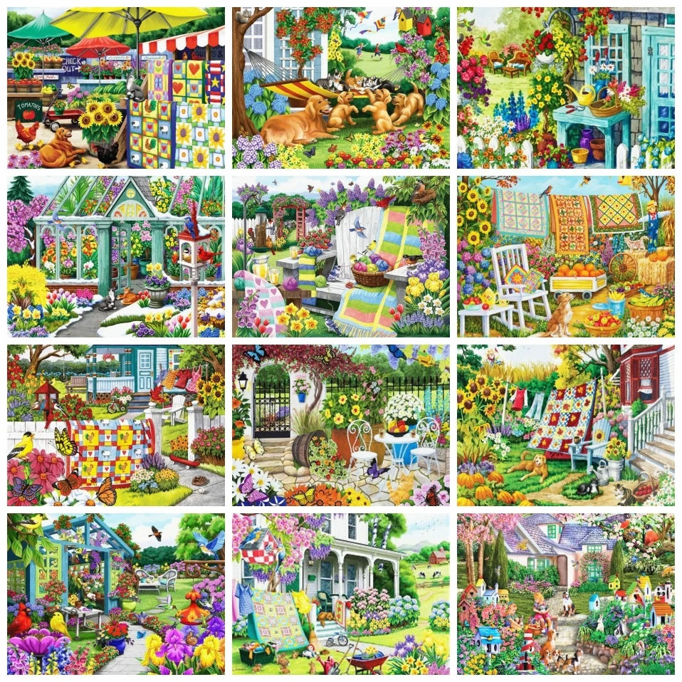 

DIY Oil Painting By Numbers Garden Landscape Handpaint Art Wall Bedroom Living Room Home Decor Kids Room Decoration Unique Gift