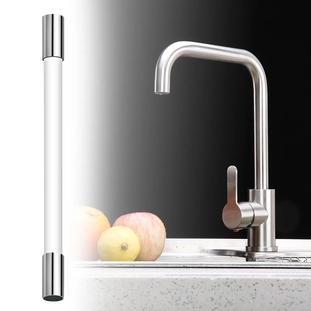 

360 Degrees Faucet Extension Extender Bathroom Rotation Adjust Free Bending Faucet Splash-proof Extension Tube Pipe Tube Wash