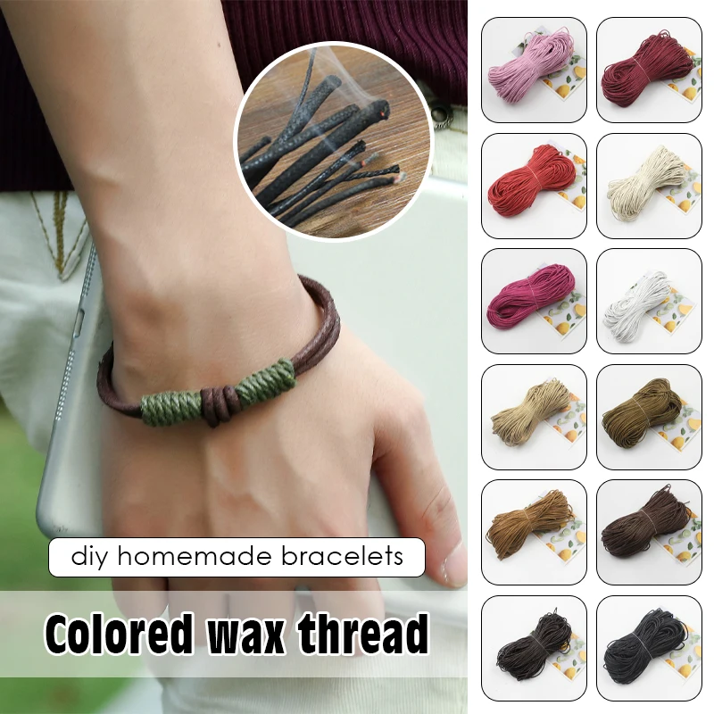 70 Meters 1.5mm Multi Color Wax Cord Pure Cotton Thread String Rope for Necklace Jewelry Making Material DIY Bracelet Supplies