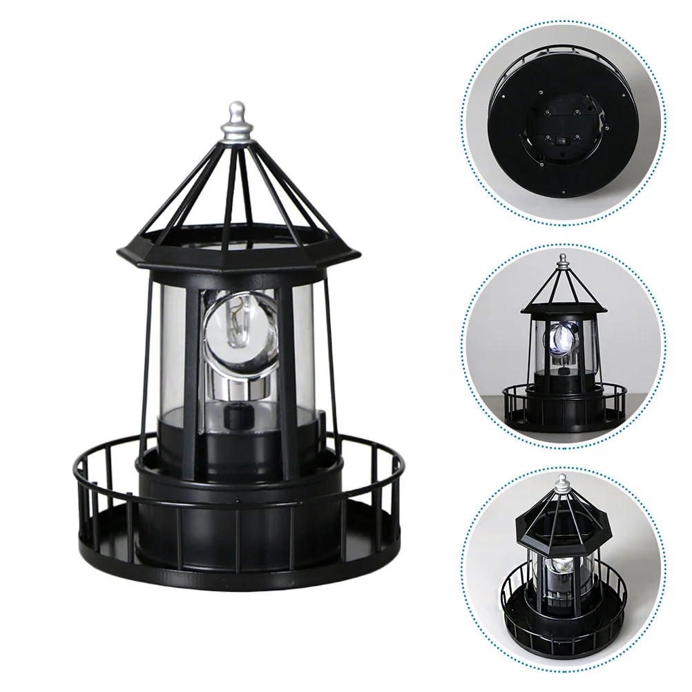 

1Pc LED Solar Revolving Light Decorative Landscape Lamp Outdoor Light (Black)
