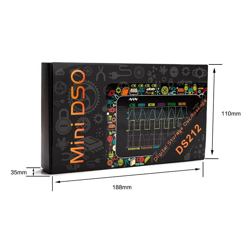 Цифровой мини-осциллограф DS212 портативный USB-осциллограф с сенсорным экраном