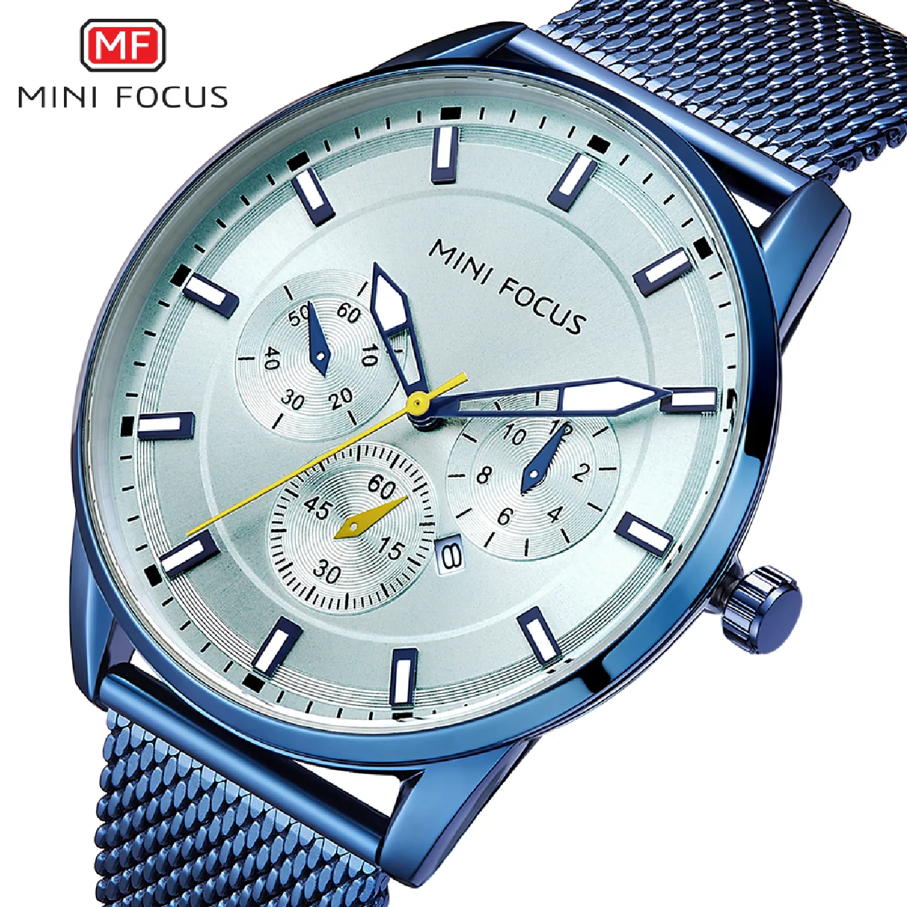 

MINI FOCUS Fashion Quartz Watch Men's Luxury Top Brand Steel Men Blue Watches Waterproof Wristwatch Man Dress Casual Clock Male