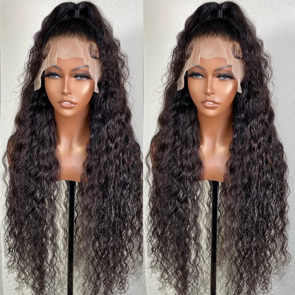 

Парик из натуральных человеческих волос Water Wave, парик из 360 натуральных волос на сетке спереди, 13x4 13x6 HD, парики на сетке спереди, без клея спер...