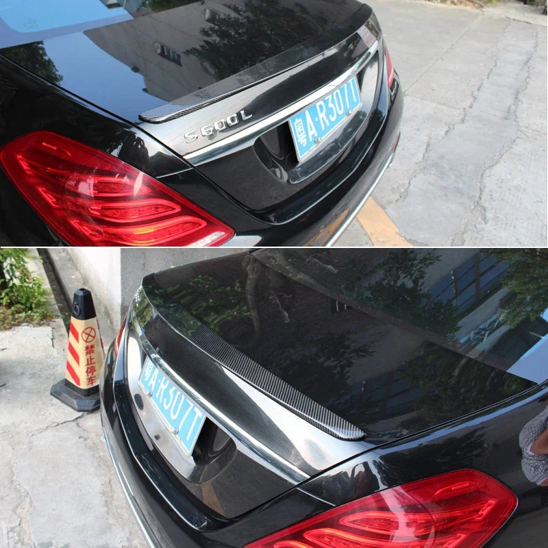 Фото Задний спойлер из углеродного волокна 3*3 для Mercedes S Class W222 4-дверного седана 2014 - 2020 S300 S350 S400 S450 S500 S600 S680 S63 S65 AMG №3