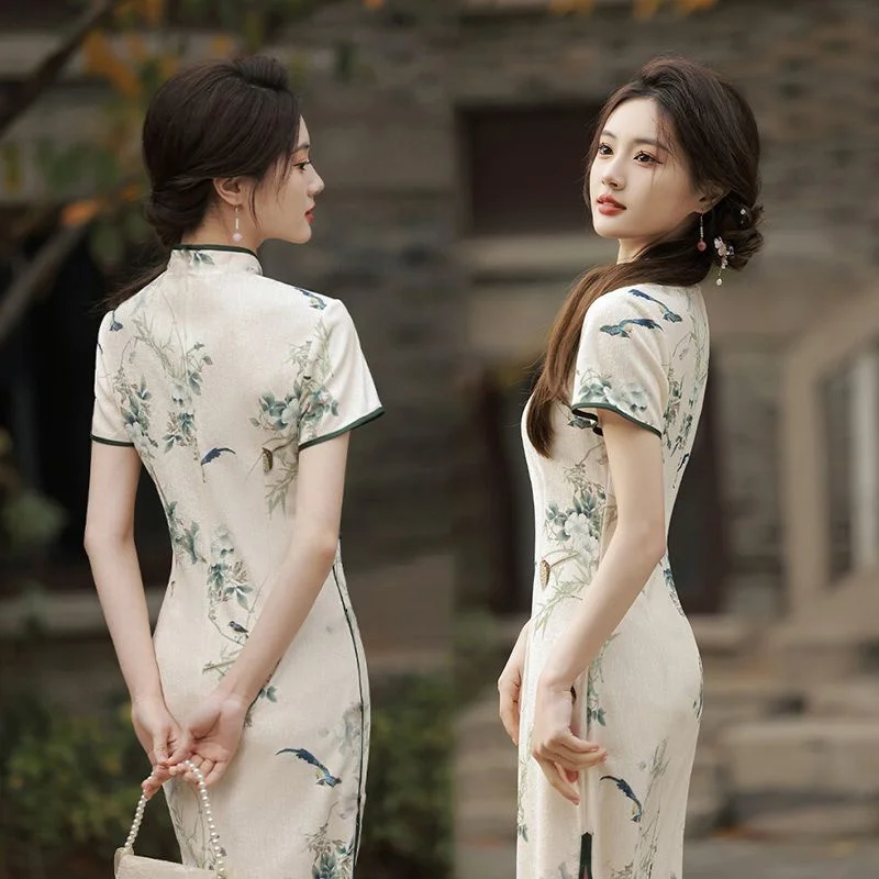 Традиционное китайское платье Qipao современная женская одежда на новый год 2024