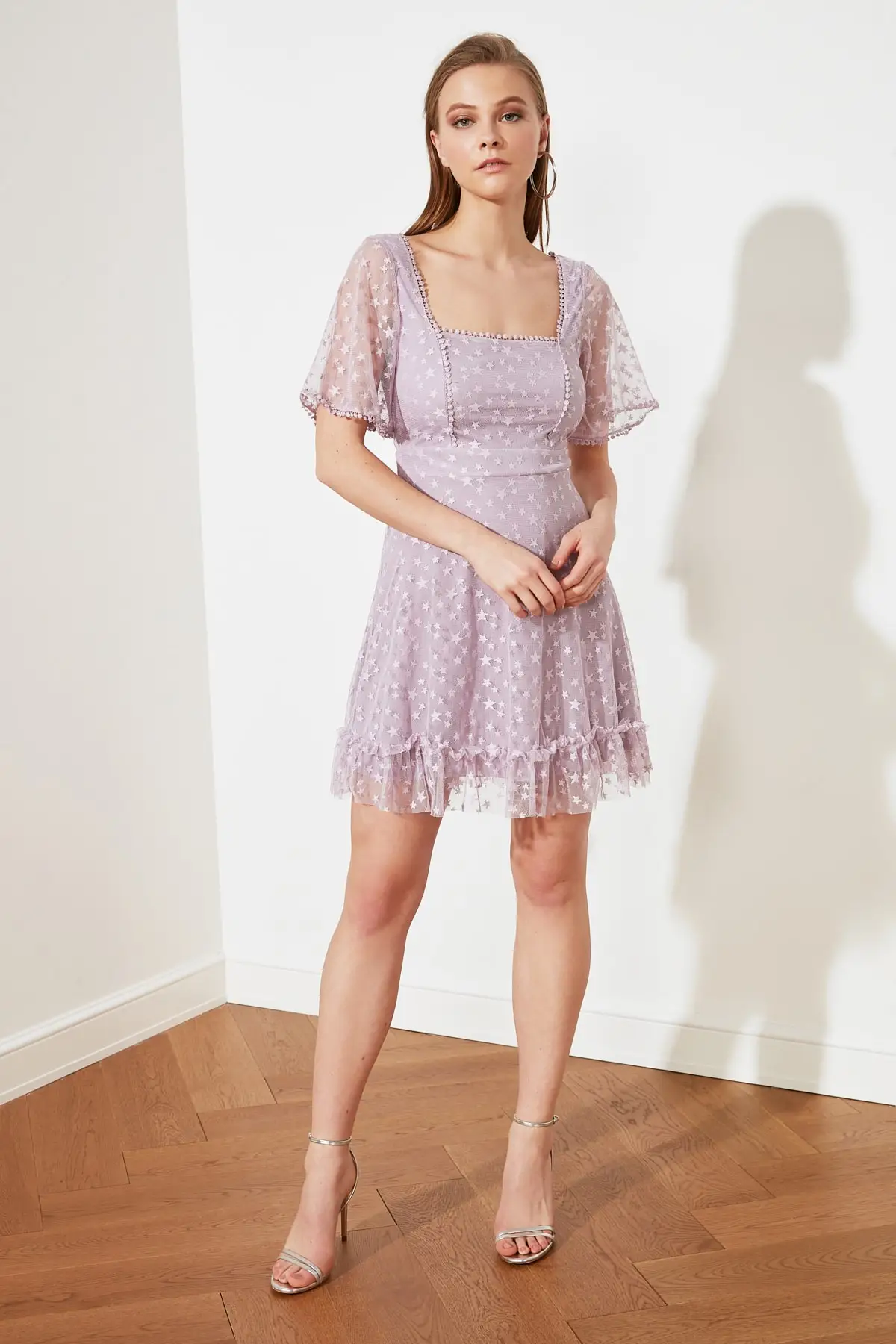 Платье из тюля с оборками TPRSS21EL2903 | Женская одежда