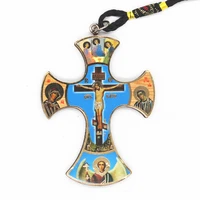 jesus cross keychain catholic key ring orthodox christ pendant religious wood church utensils