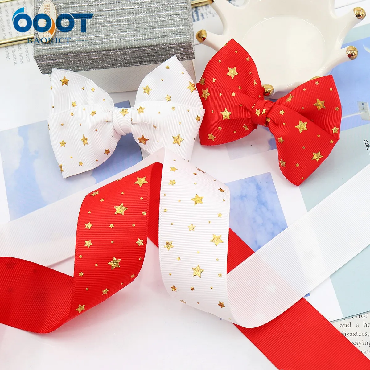 Репсовая лента с бабочкой и бронзовым градиентом 1-1/2 дюйма (38 мм) 10 ярдов 22307-2