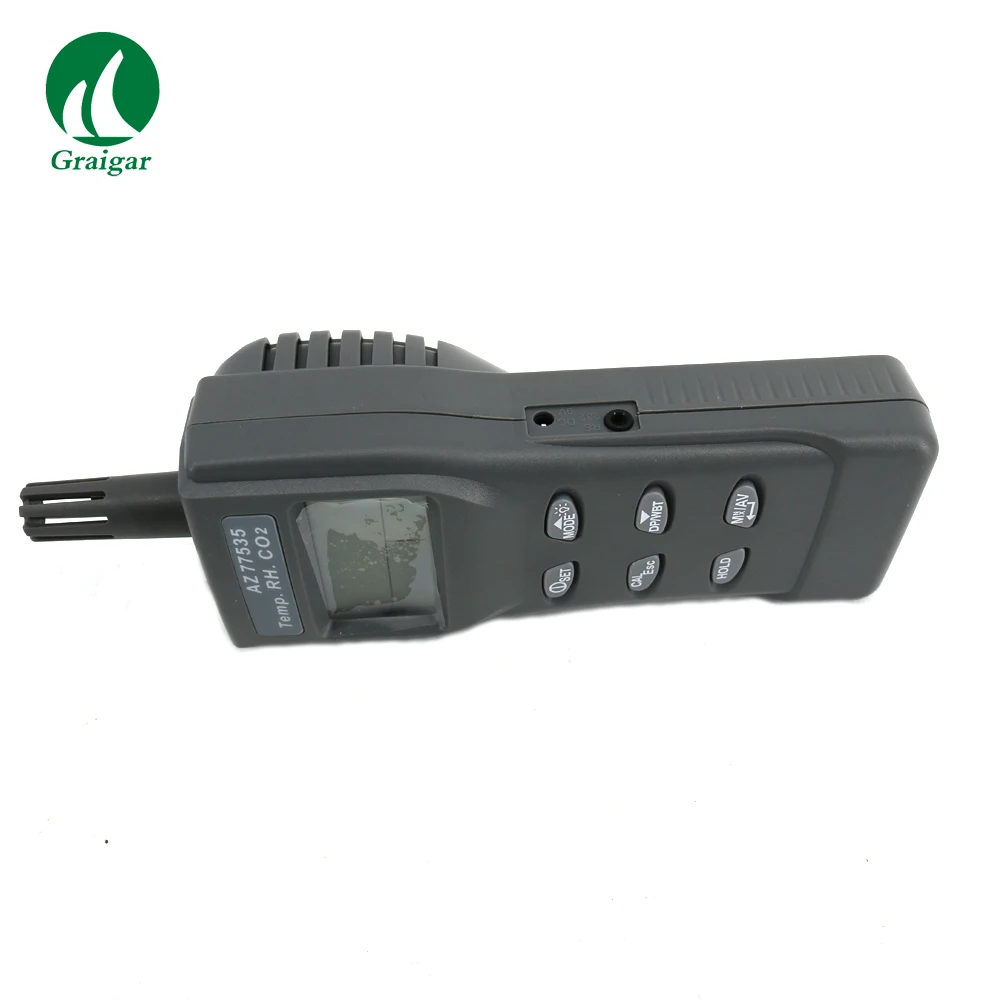 AZ77535 Монитор качества воздуха Измеритель углекислого газа CO2 9999 ppm Температура и