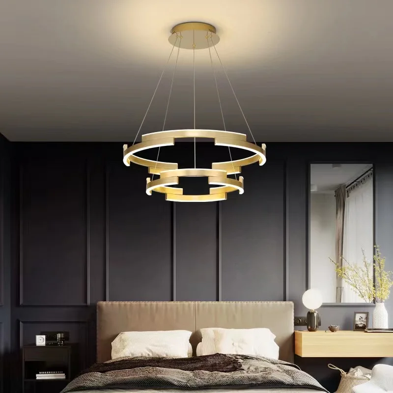 

Лампа для спальни, простая Скандинавская кольцевая люстра в стиле постмодерн, 2023 Персонализированная креативная фотоатмосфера для гостиной и столовой