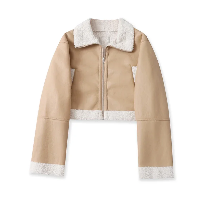 

Мотоциклетное пальто A1, модная куртка из искусственной кожи с длинным рукавом и молнией, 15905