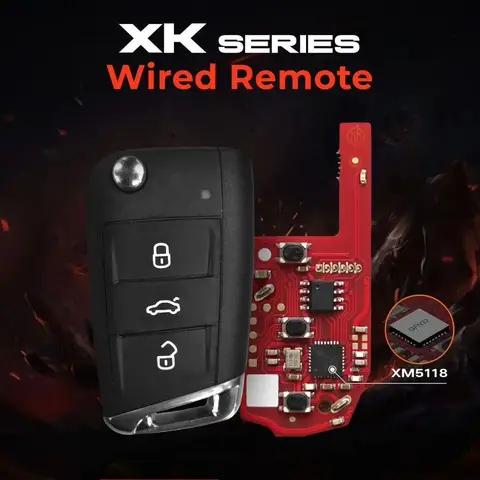 Xhorse XKMQB5EN VVDI Проводной дистанционный ключ MQB Тип 3 кнопки поддерживает беспроводное программирование
