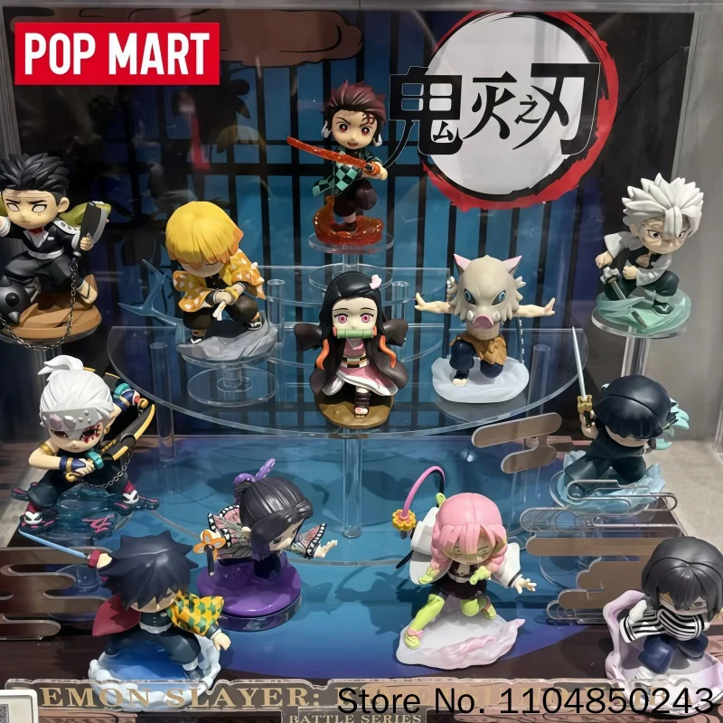 Фото POP MART Demon Slayer Kimetsu No Yaiba: Серия фигурок Battle Series, 1 шт., 12 шт. в тайной коробке, коллекционная фигурка, подарок для любителей аниме №1