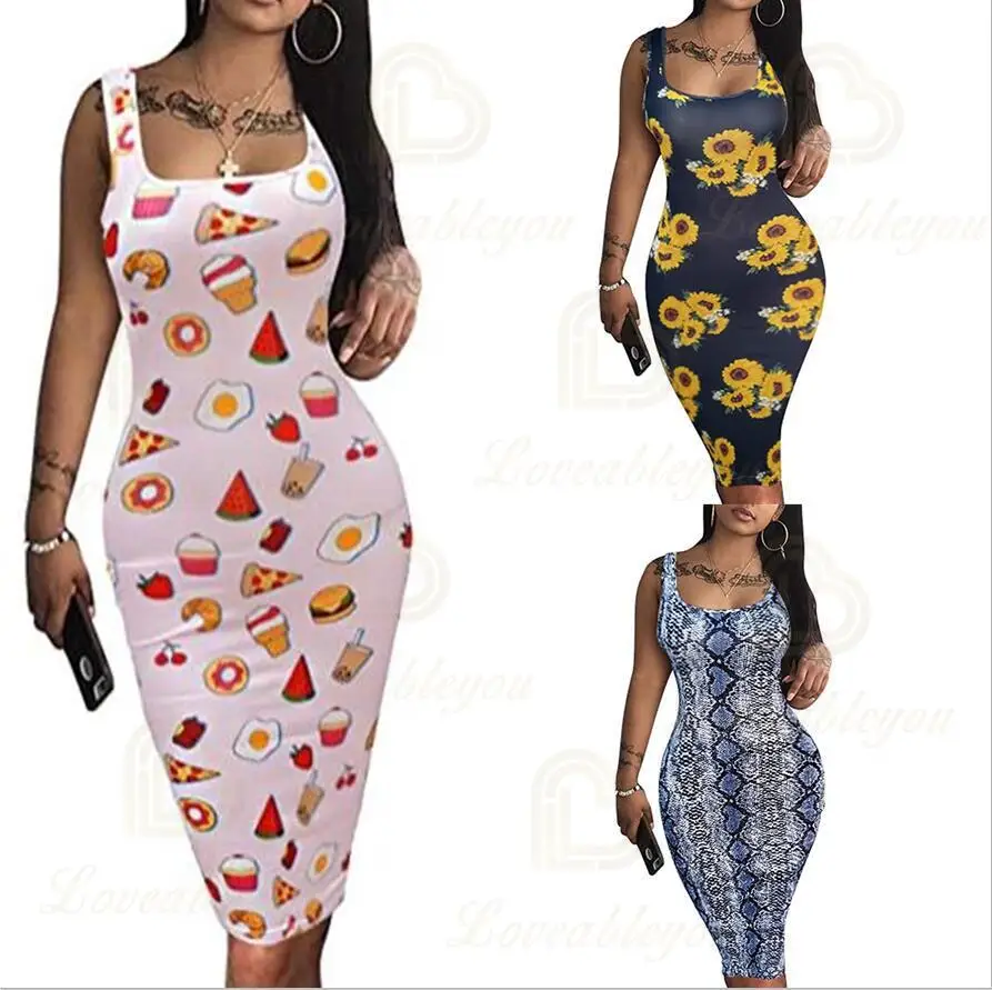 

2022 Women's Summer New Camisole Dress Bodycon Dress Girls Slim Vestidos Bottoming Dress