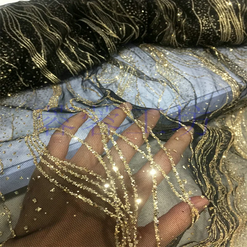 

Tulle Fabric Glitter Bronzing By The Meter for Wedding Dresses Skirts Sewing Sequin Mesh Gauze Yarn Gold Silver Cloth Stripe Diy