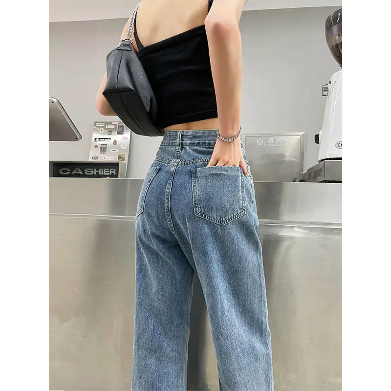 

Summer Ripped Grunge Jeans Woman High Waist Harajuku Wide Leg Hippie Denim Punk Pants Casual Streetwear Y2K Jeans Women 2022