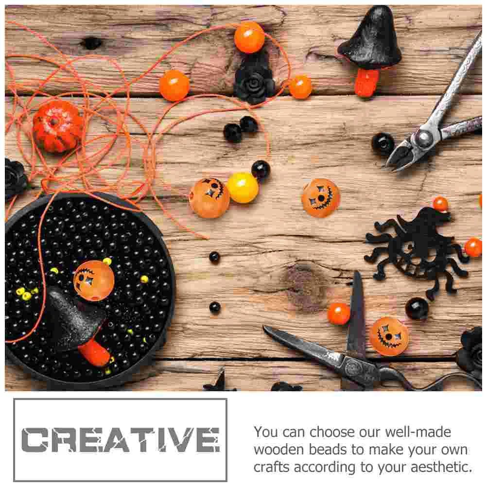 50 шт. деревянные бусины шарики для поделок Хэллоуин принадлежности изготовления