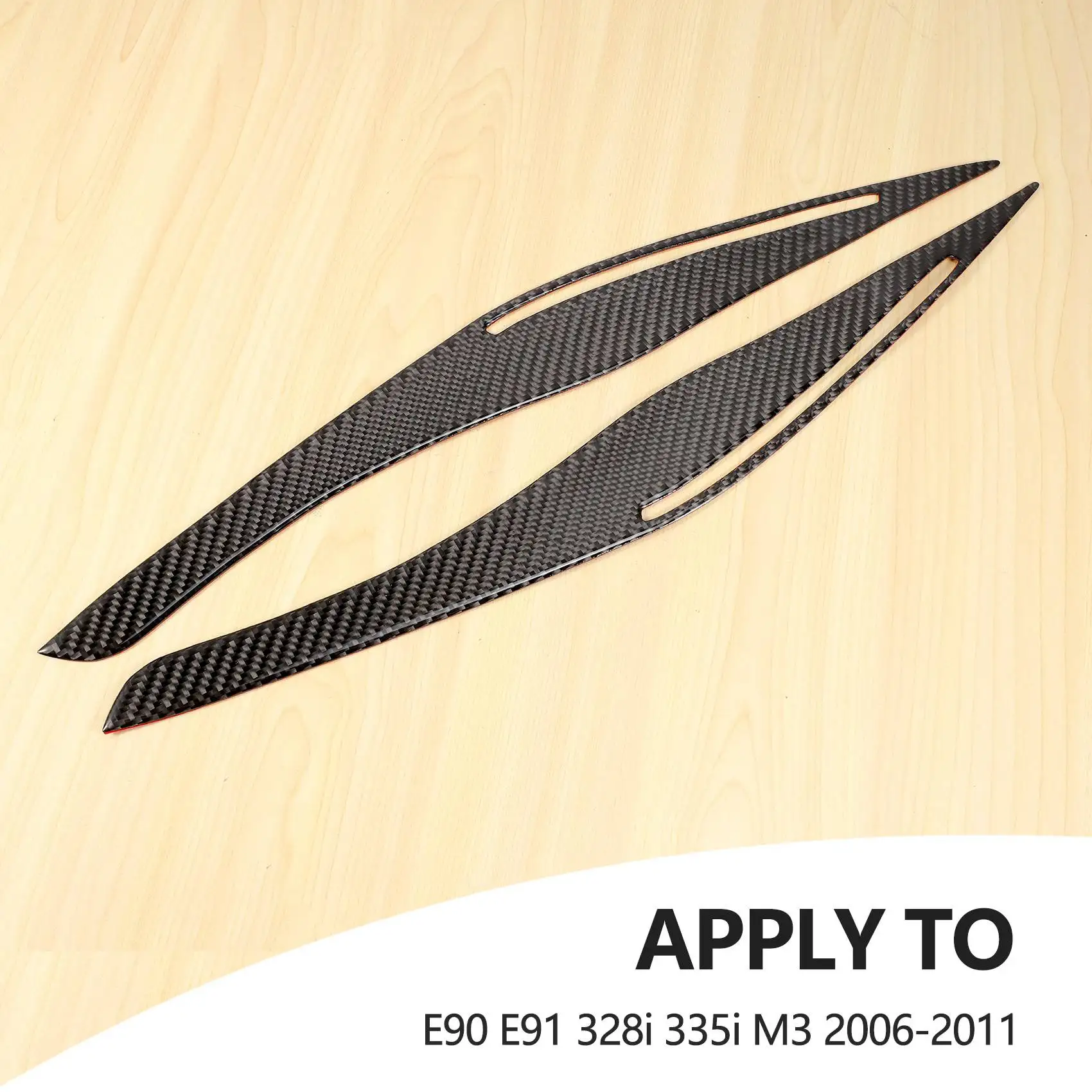 Наклейки на крышку для фар из углеродного волокна век брови накладка BMW E90 E91 328I 335I