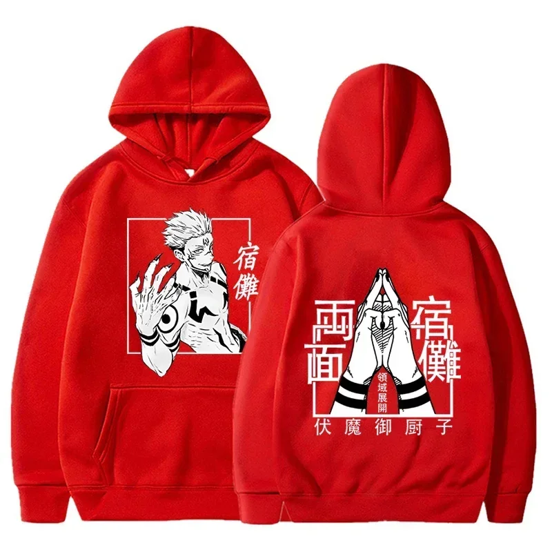 Jujutsu Kaisen Ryomen Sukuna — мужская толстовка с капюшоном принтом повседневный свитер